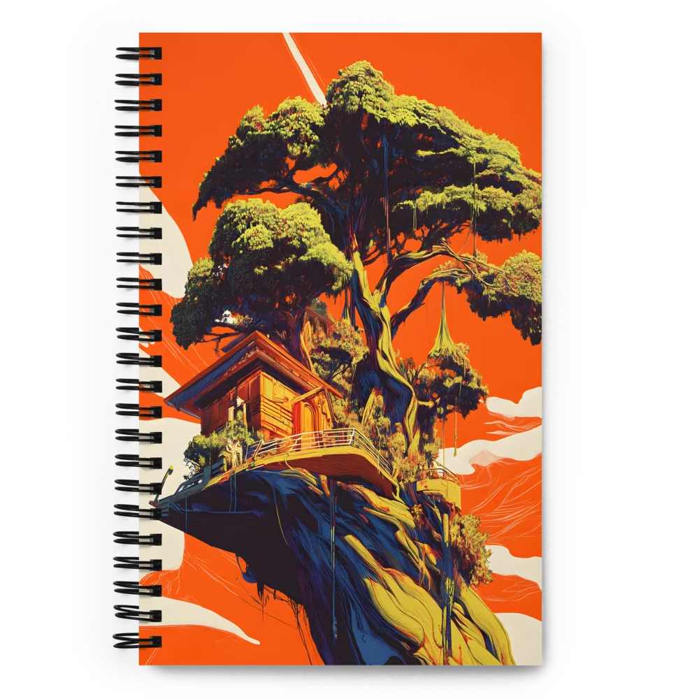 Soaring Sanctuary: The Surreal Treehouse | Spiral Notebook