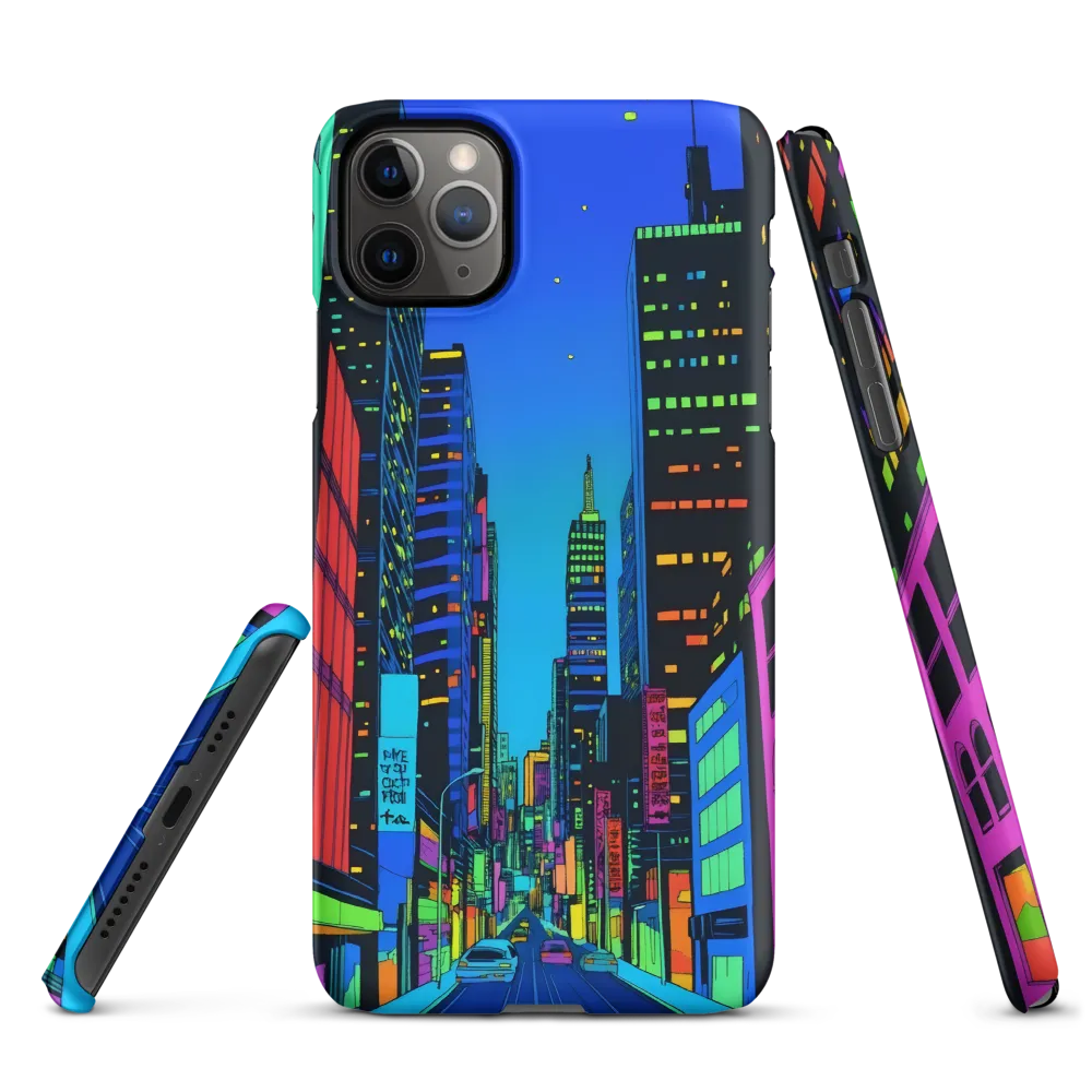 Neon Dreamscape: A Futuristic City at Dusk | Phone Case |  11 Pro Max | Snap Case | Matte