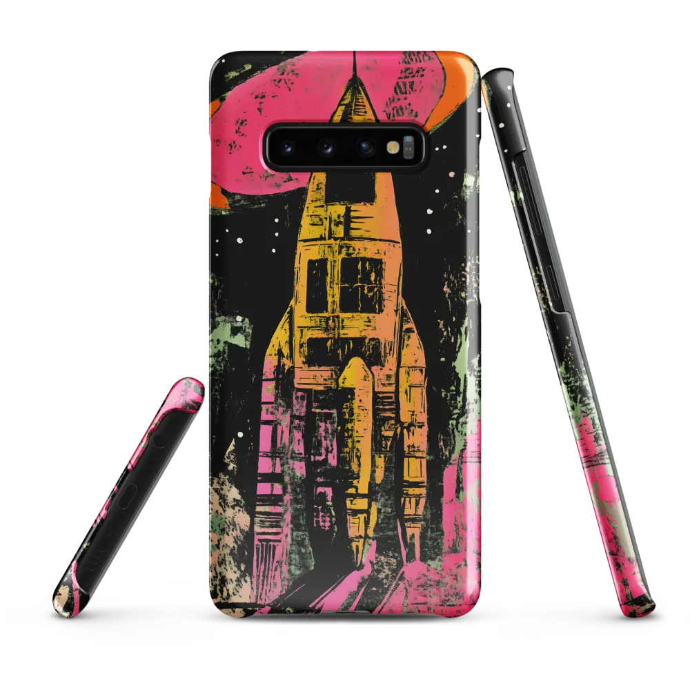 Cosmic Voyage: A Surreal Rocket Adventure | Phone Case |  S10 Plus | Snap Case | Glossy