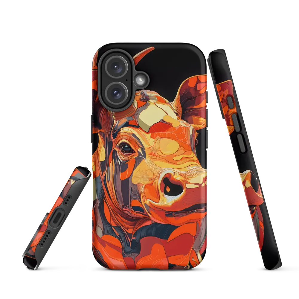 Modern Serenade: The Vibrant Cow | Phone Case |  16 | Tough Case | Matte