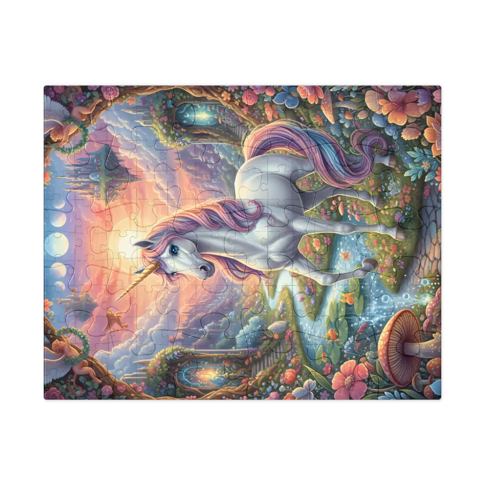 Enchanted Unicorn 
 Jigsaw Puzzle in Tin Box