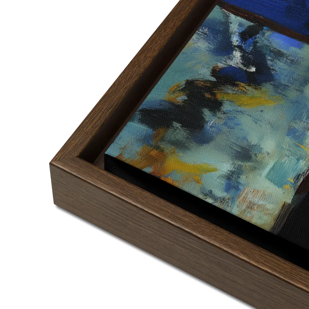 Contemplation Under the Night Sky | Canvas with Brown Frame | 16″×20″