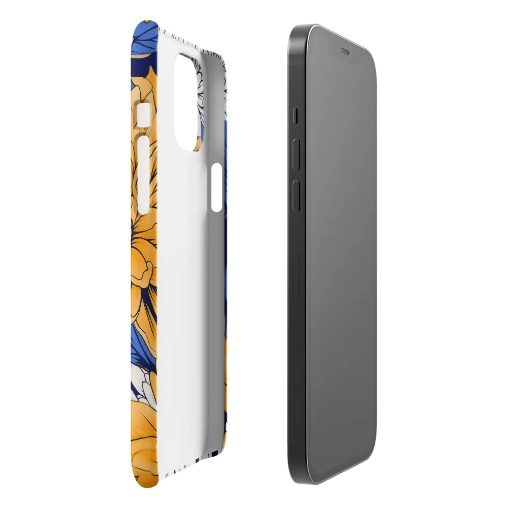 Floral Harmony in Blue and Yellow | Phone Case |  12 Pro Max | Snap Case | Matte