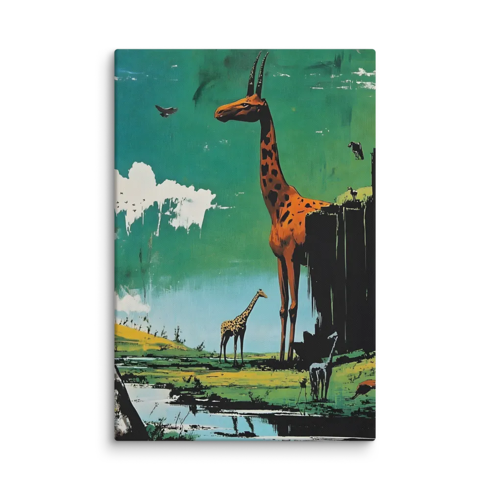 Giraffe Reverie | Canvas | 32″×48″