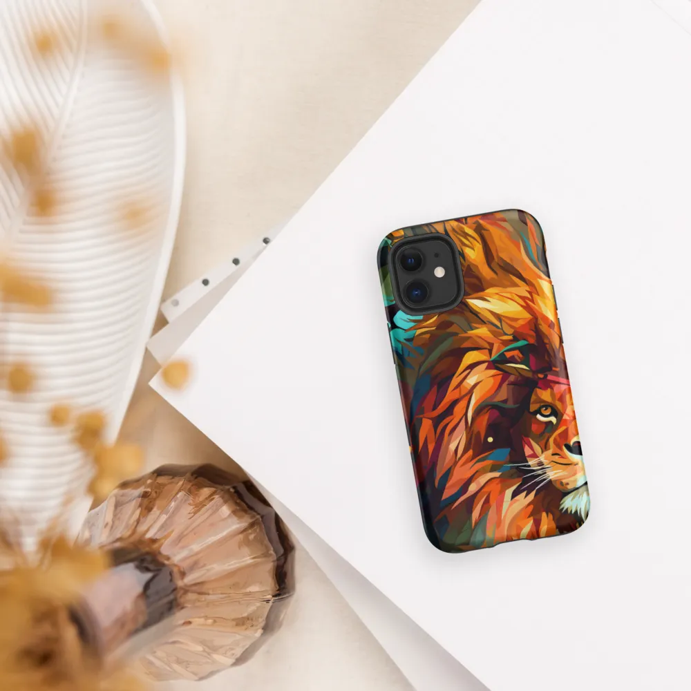 Majestic Gaze: The Polygonal Lion