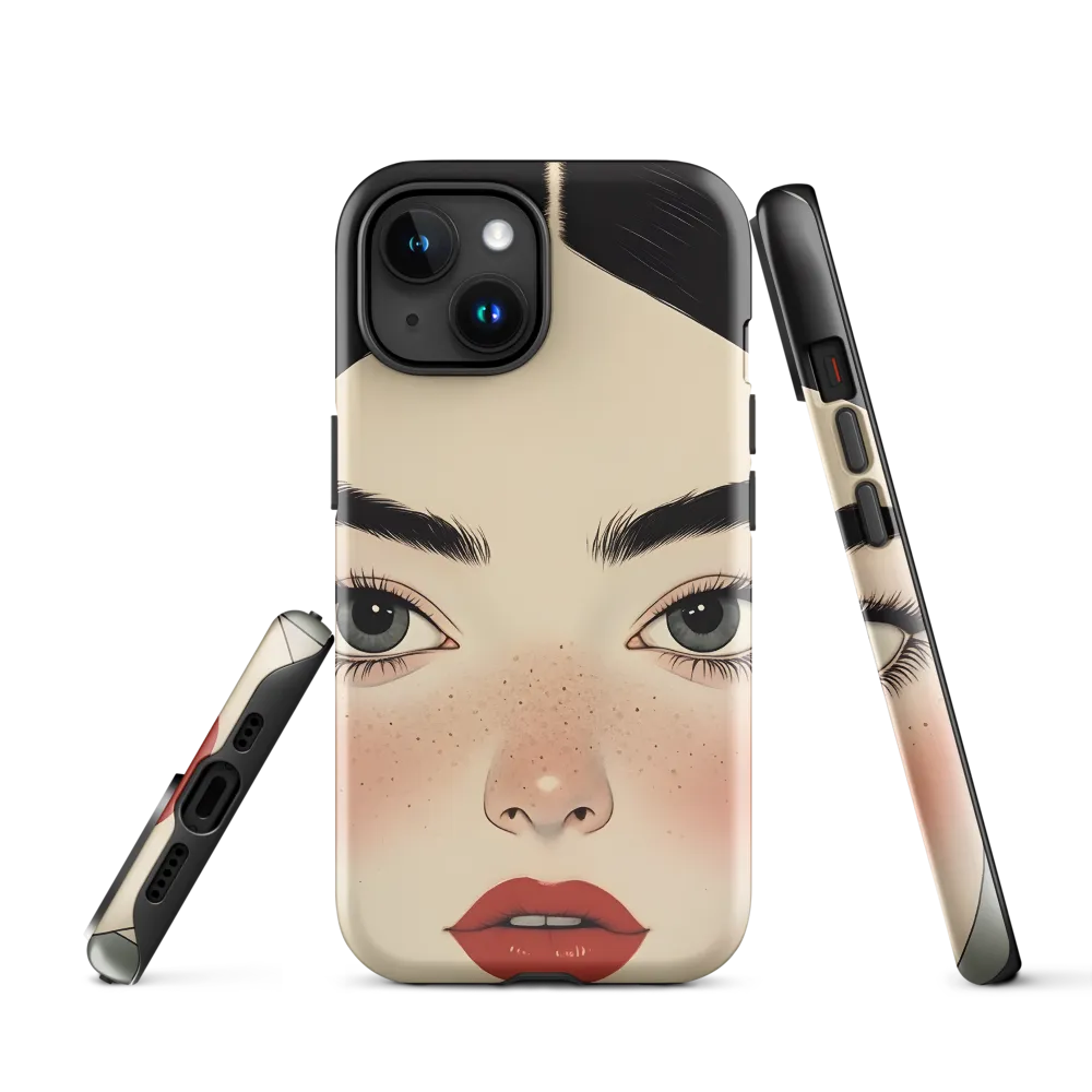 Serenity Captured: A Modern Portrait | Phone Case |  15 | Tough Case | Glossy