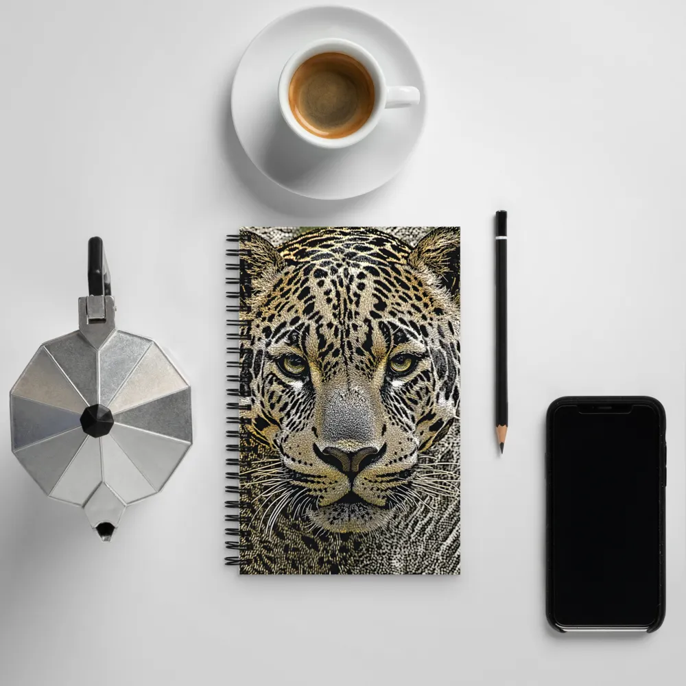 The Majestic Gaze: Portrait of a Leopard | Spiral Notebook