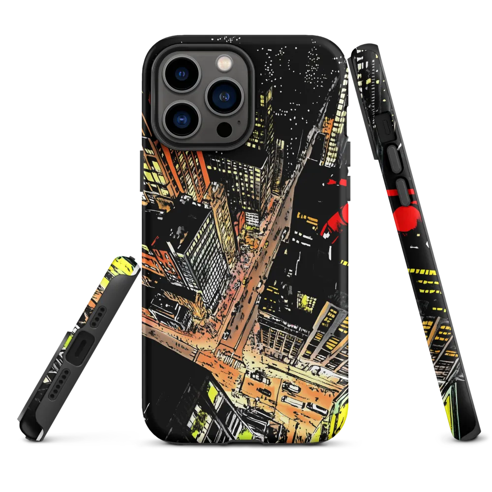 Urban Nightscape: A Bird's-eye View | Phone Case |  13 Pro Max | Tough Case | Matte