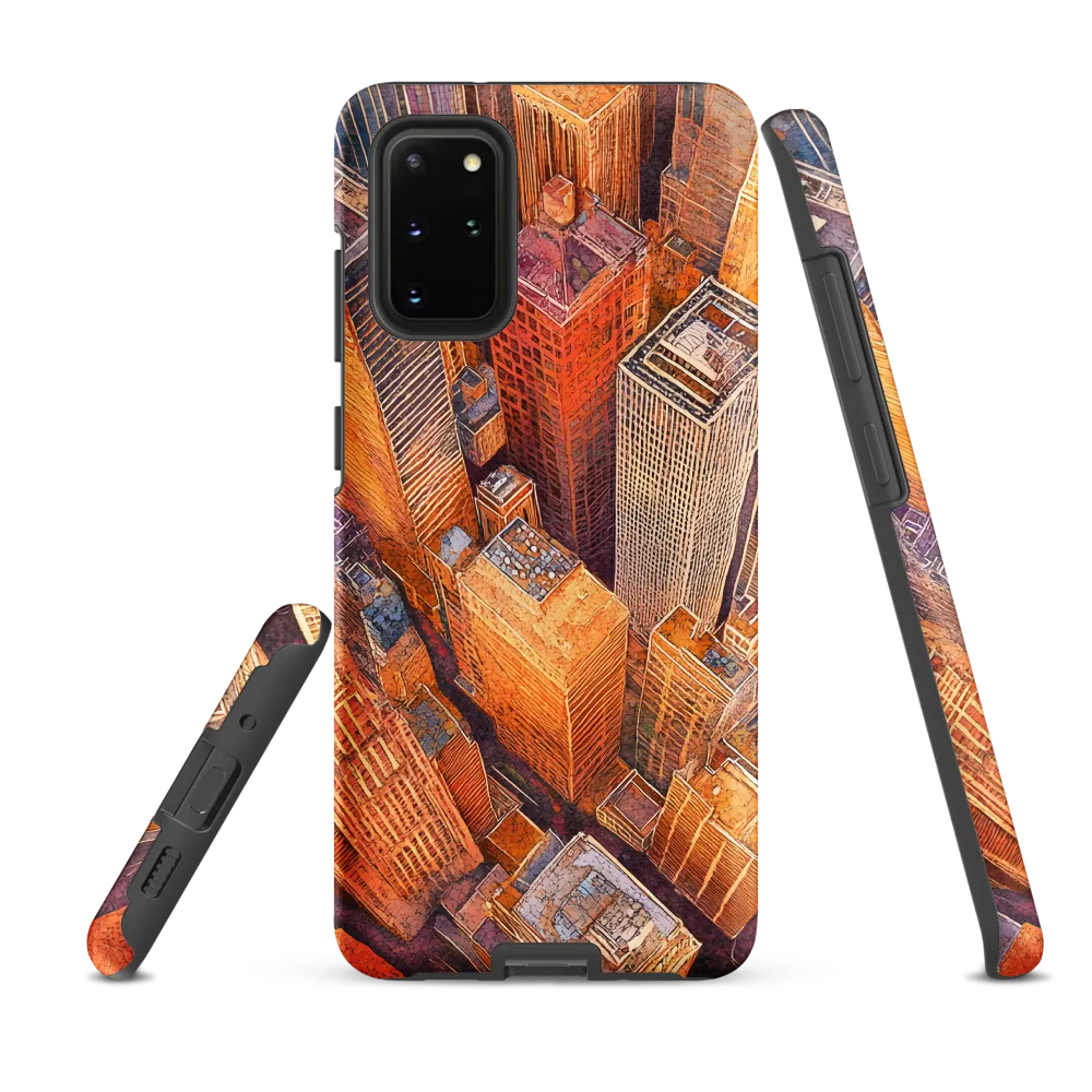 Urban Symphony in Orange and Purple