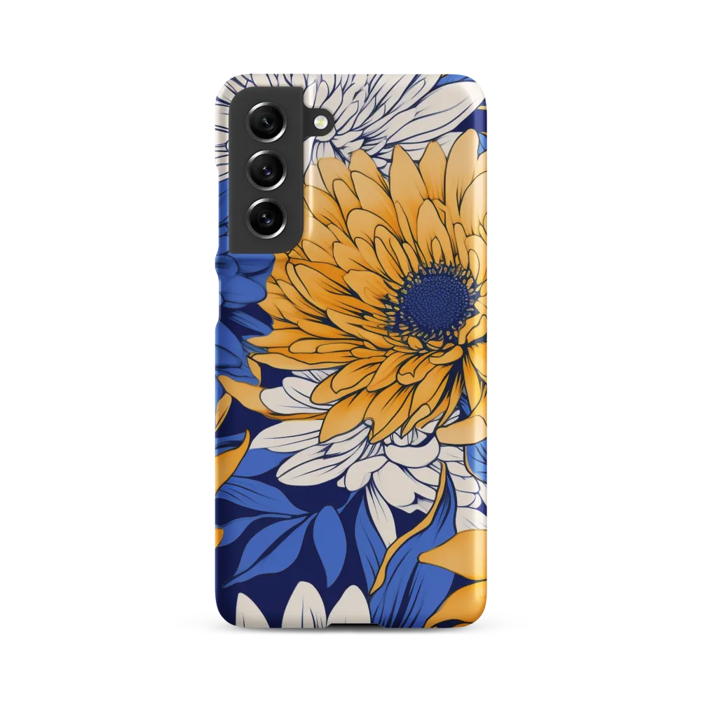 Floral Harmony in Blue and Yellow