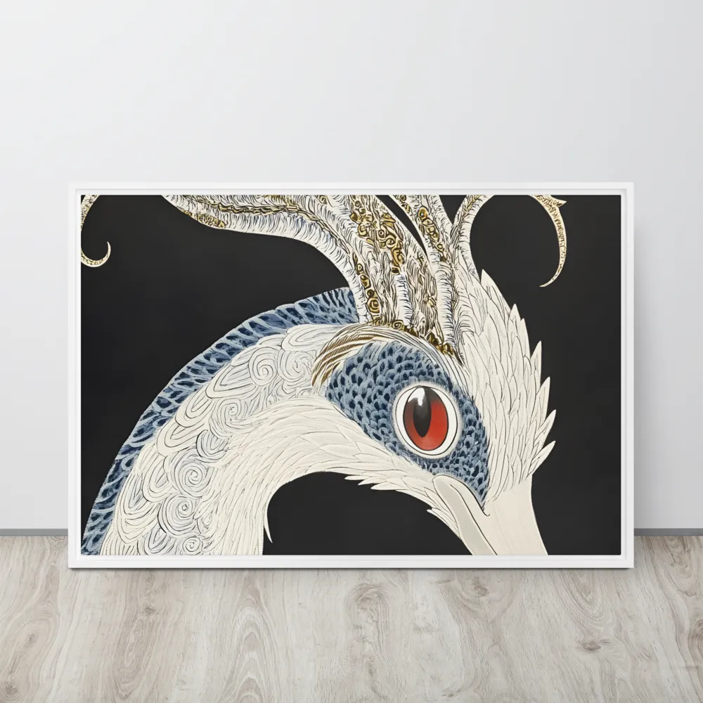 Elegance of the Majestic Peacock | Canvas with White Frame | 24″×36″