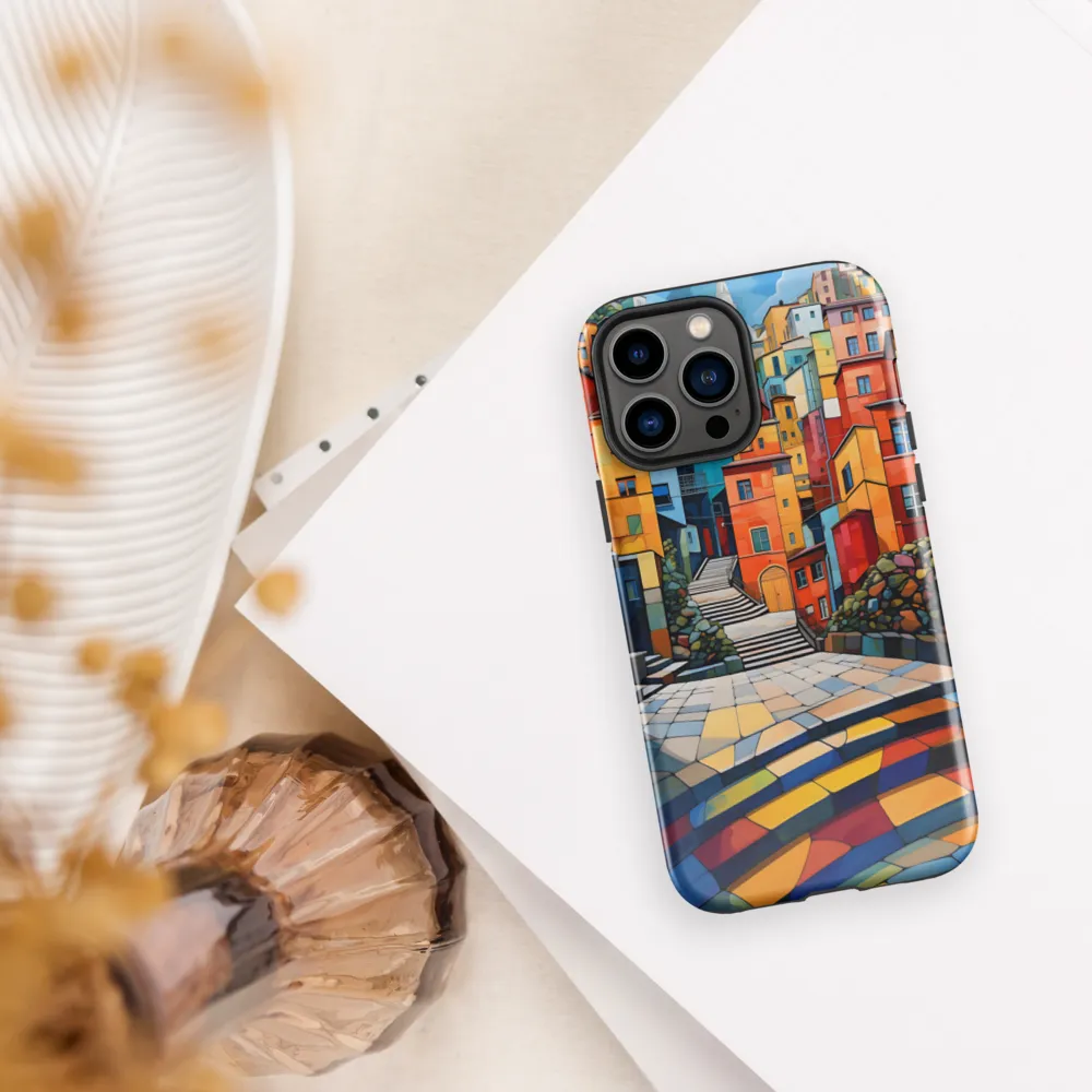 Vibrant Village: A Cubist Journey
