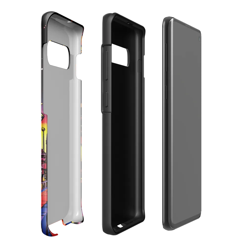 Futuristic Cosmos: A Journey Through Neon Cities | Phone Case |  S10 Plus | Tough Case | Glossy