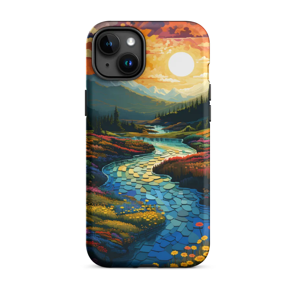Serenity in Sunset: A Winding River's Embrace