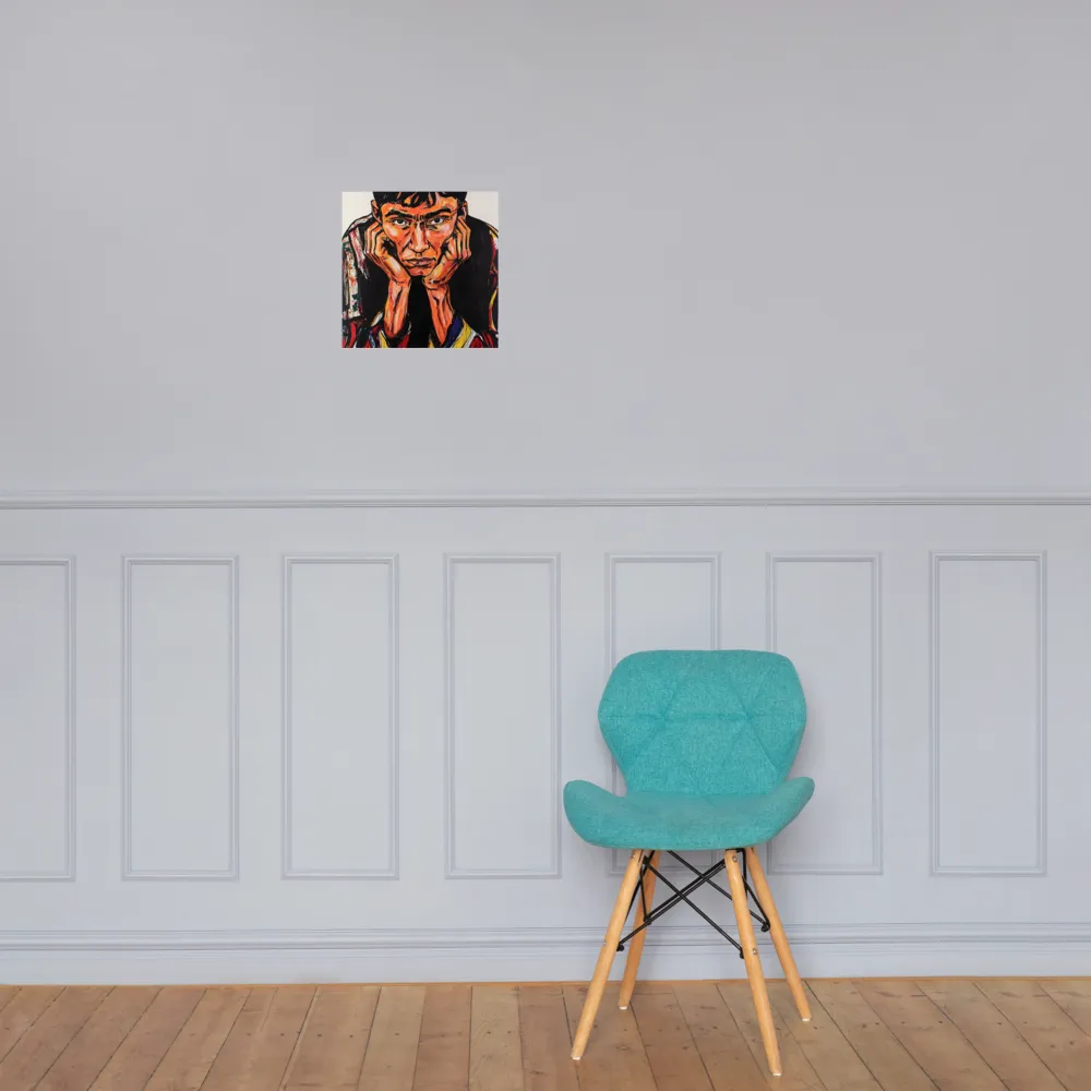 Contemplative Intensity: An Expressionist Portrait | Poster | 12″×12″