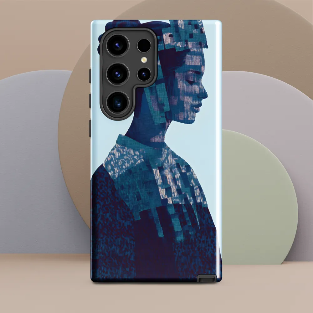 Digital Portrait in Abstract Blue