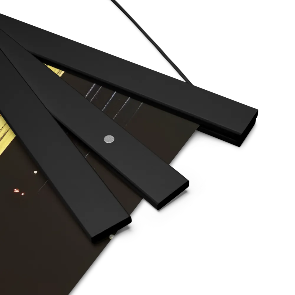 Metro Nexus: A Futuristic Cityscape | Poster With Black Wood Hanger | 18″×18″