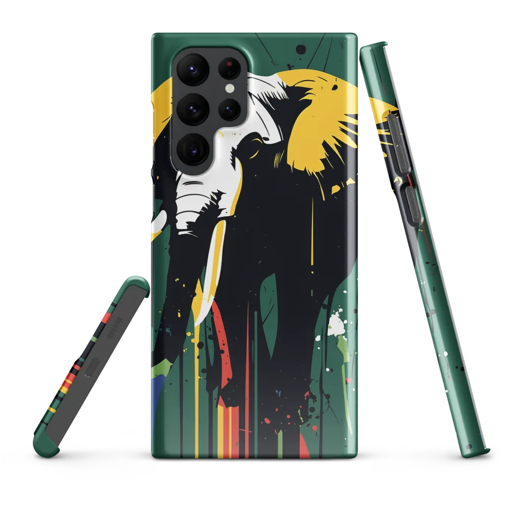 Dripping Elephant — Graphic Stencil on Green