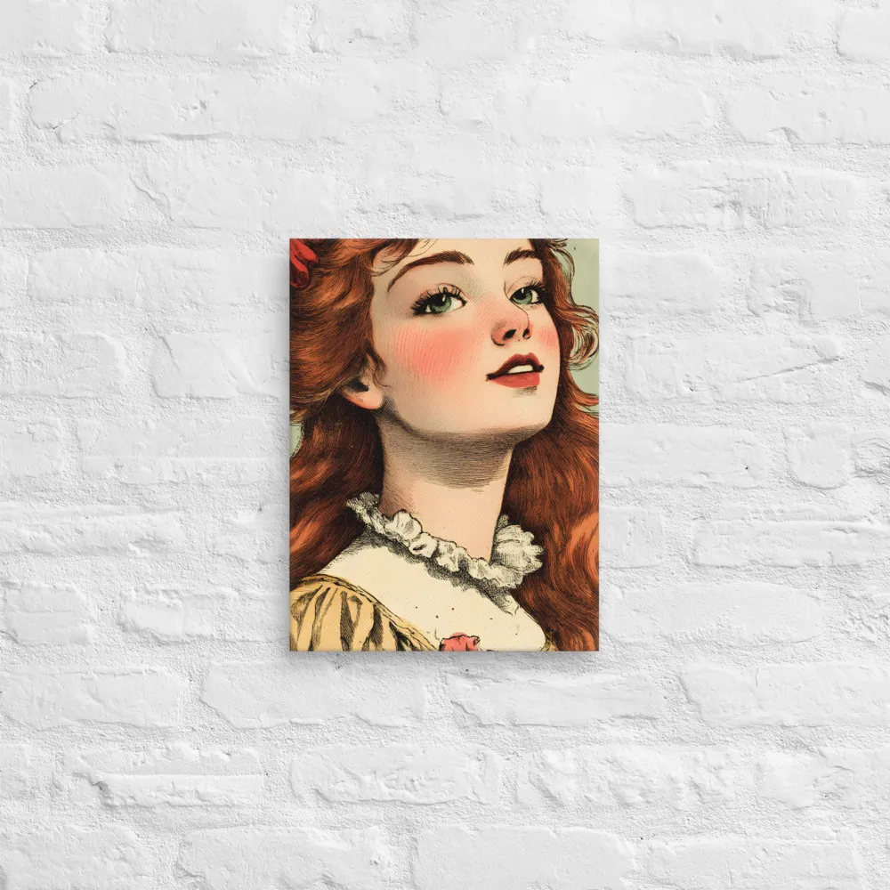 Whimsical Portrait of a Flower-Adorned Girl | Canvas | 12″×16″