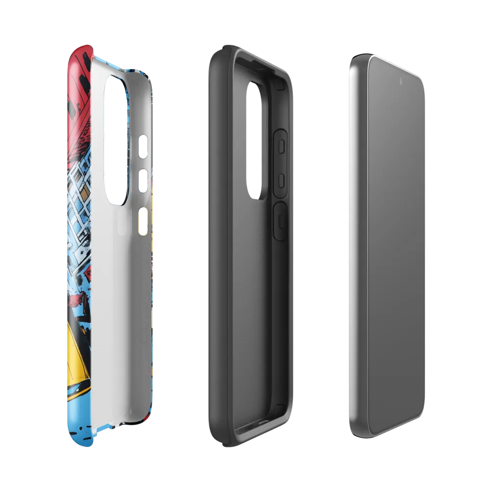 Urban Chaos: Aerial View of City Life | Phone Case |  S23 | Tough Case | Glossy