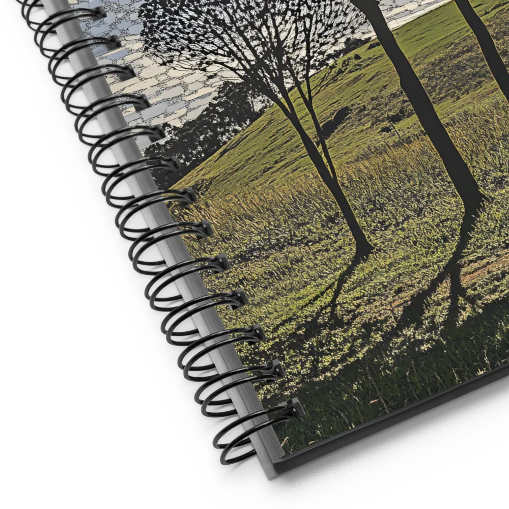 Tranquil Shadows: A Silhouette of Nature | Spiral Notebook