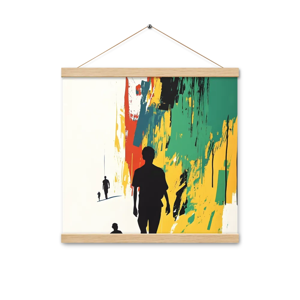 Journey of Silhouettes | Poster With Oak Wood Hanger | 16″×16″