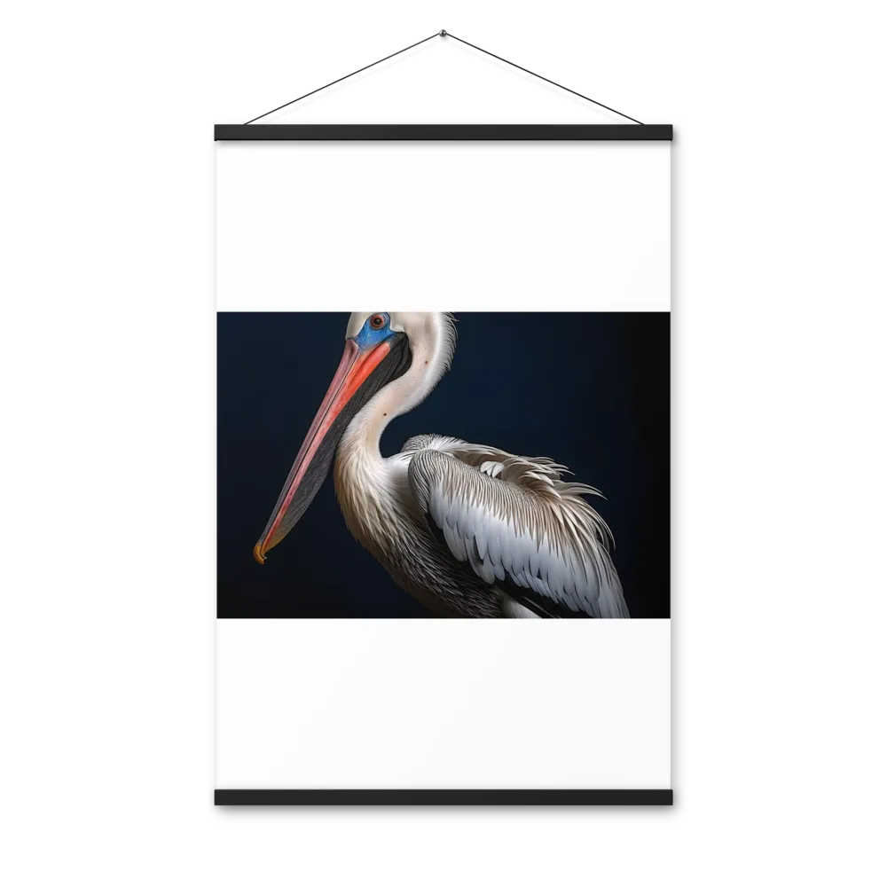 Majestic Pelican Portrait | Poster With Black Wood Hanger | 24″×36″