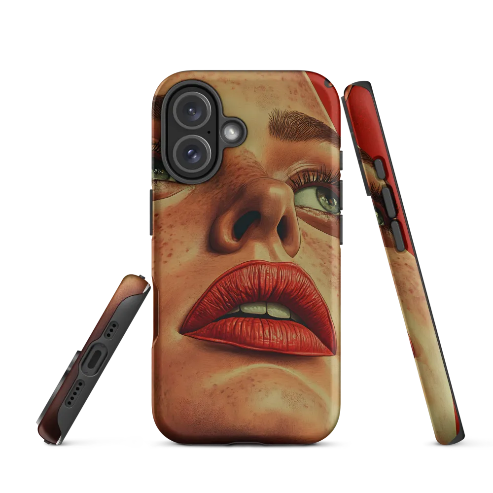 Red Intensity: A Portrait of Elegance | Phone Case