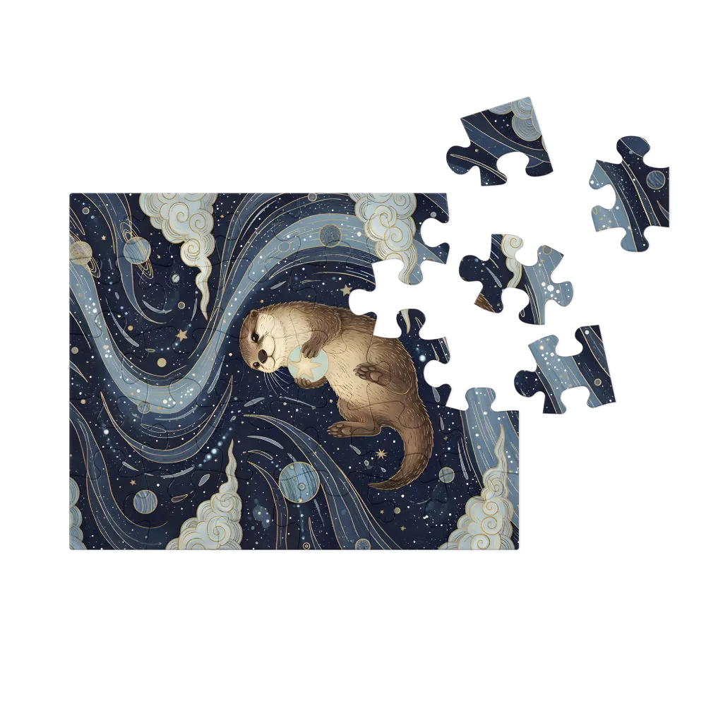 Otter Among the Stars 
 Jigsaw Puzzle in Tin Box