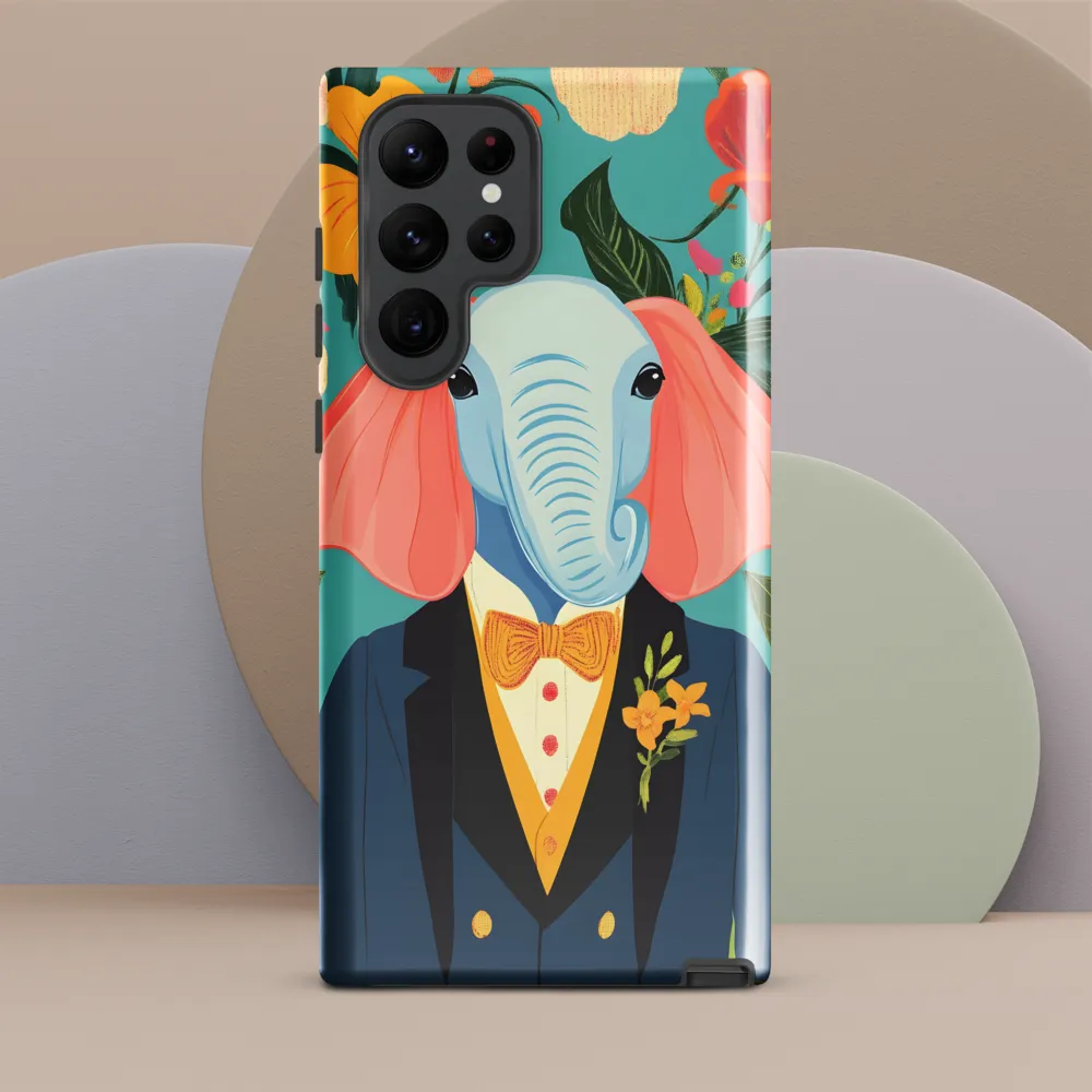 Dapper Elephant in Floral Tailcoat