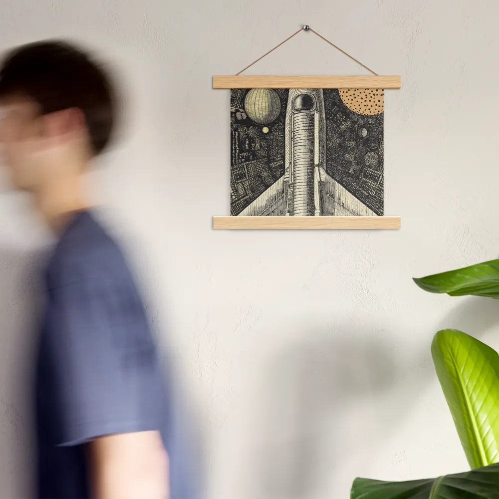 Voyage to the Unknown | Poster With Oak Wood Hanger | 10″×10″