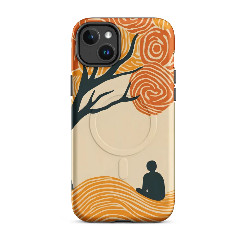 Silent Reflections under Swirling Leaves | Phone Case |  14 Plus | MagSafe® Tough Case | Matte