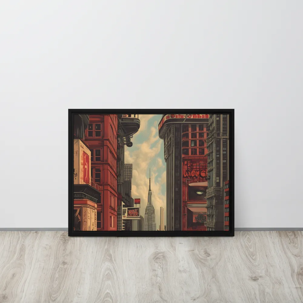 A Glimpse of Tomorrow: Urban Ambition | Canvas with Black Frame | 18″×24″