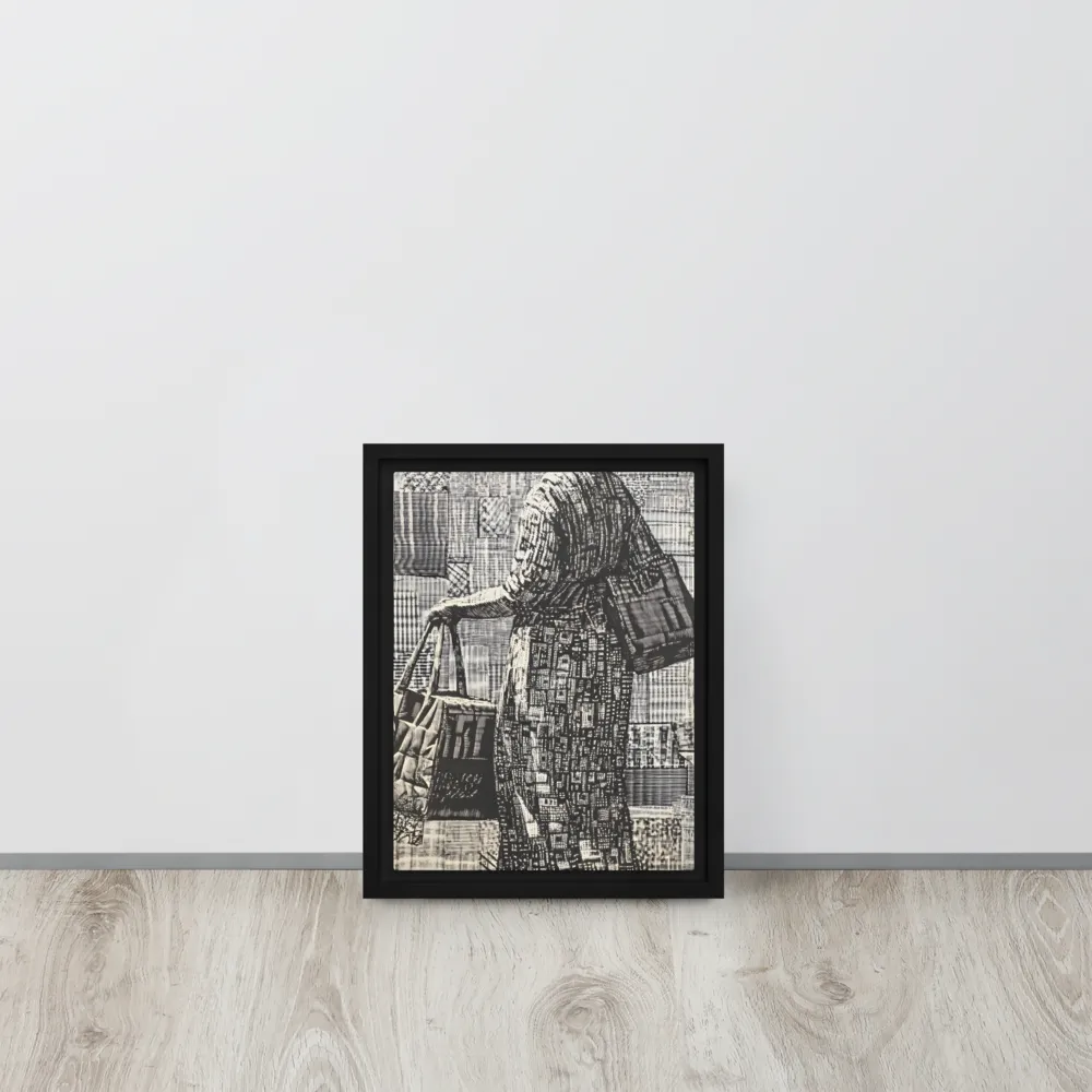 Urban Reflections: A Shopping Narrative | Canvas with White Frame | 9″×12″