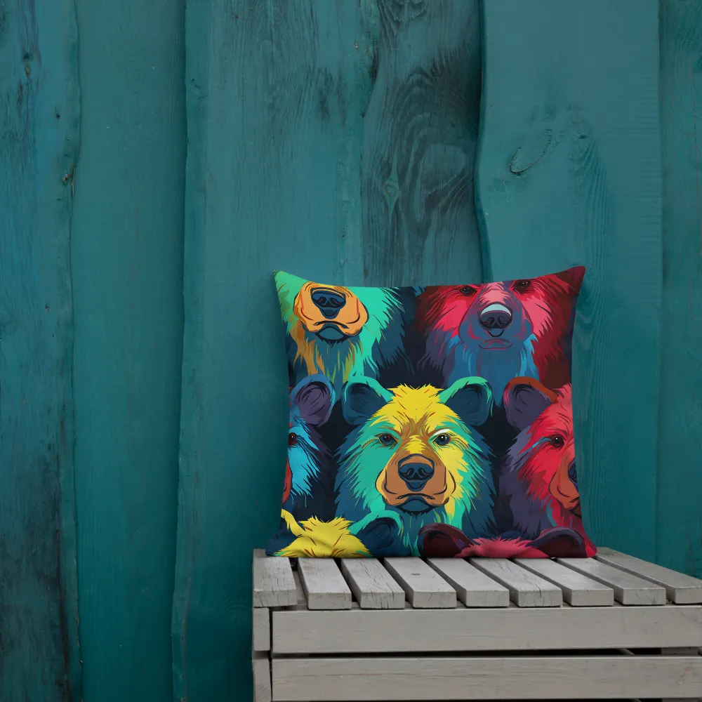 The Colorful Essence of Bears | Pillow | 18″×18″