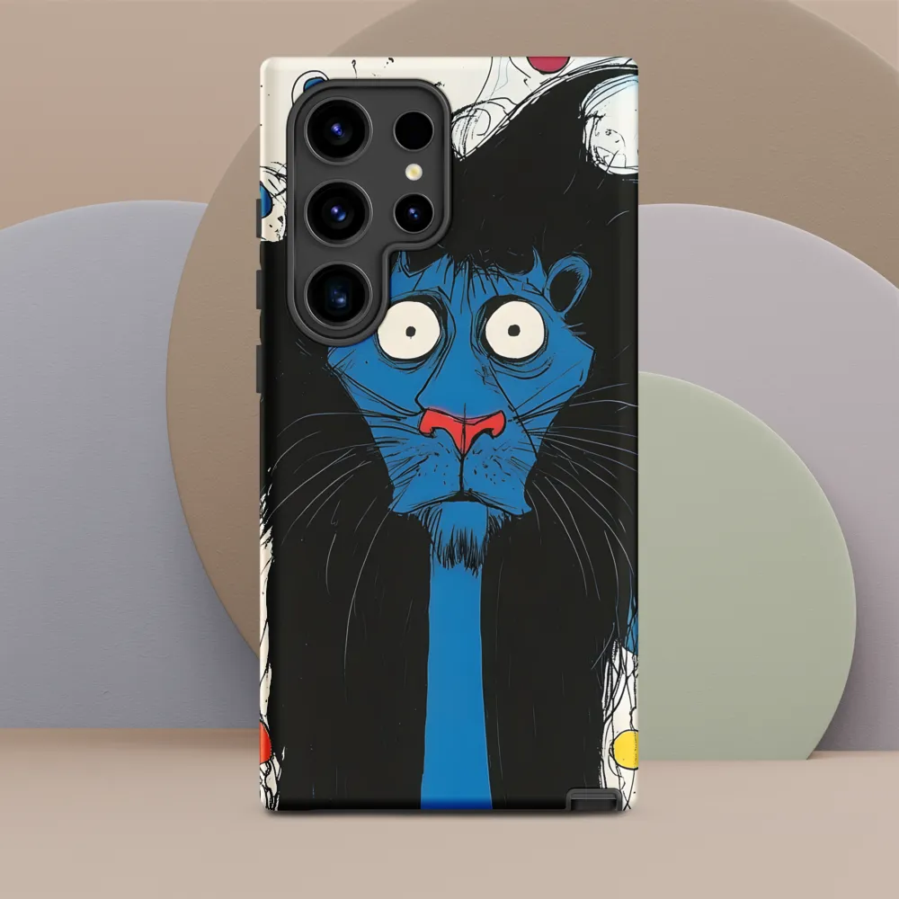 Whimsical Blue Lion