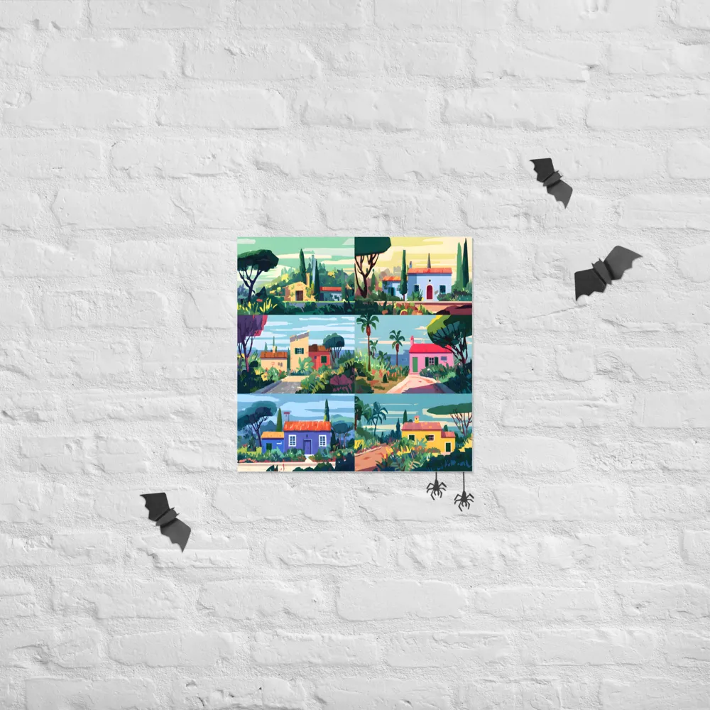 Sunlit Villa Collage 
 Poster | 18″x 18″