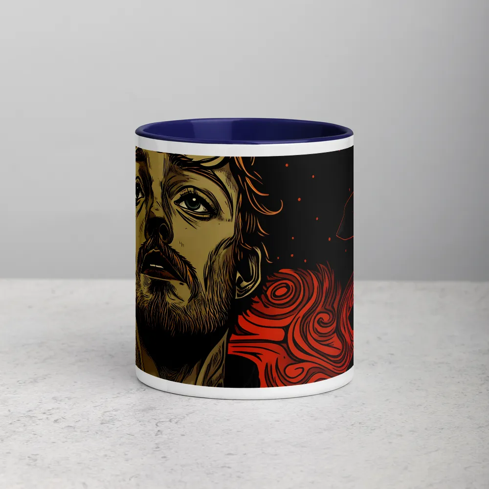 Portrait of a Man in Black and Orange | Mug