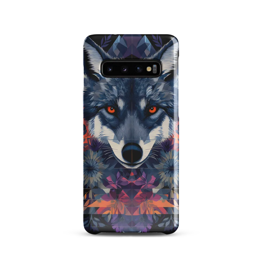 Mystical Wolf Amidst Floral Geometry