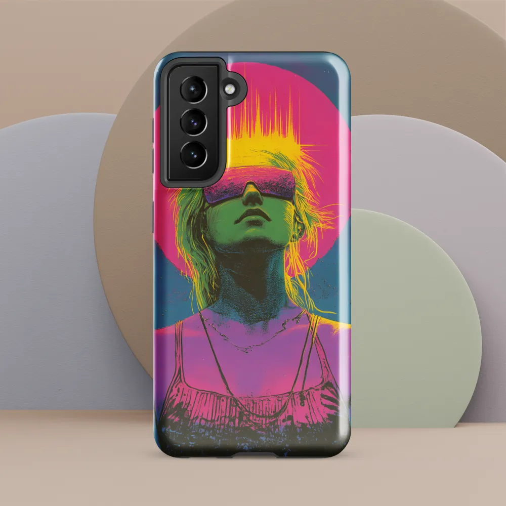 Neon Dreams: Portrait of a Modern Muse | Phone Case |  S21 FE | Tough Case | Glossy