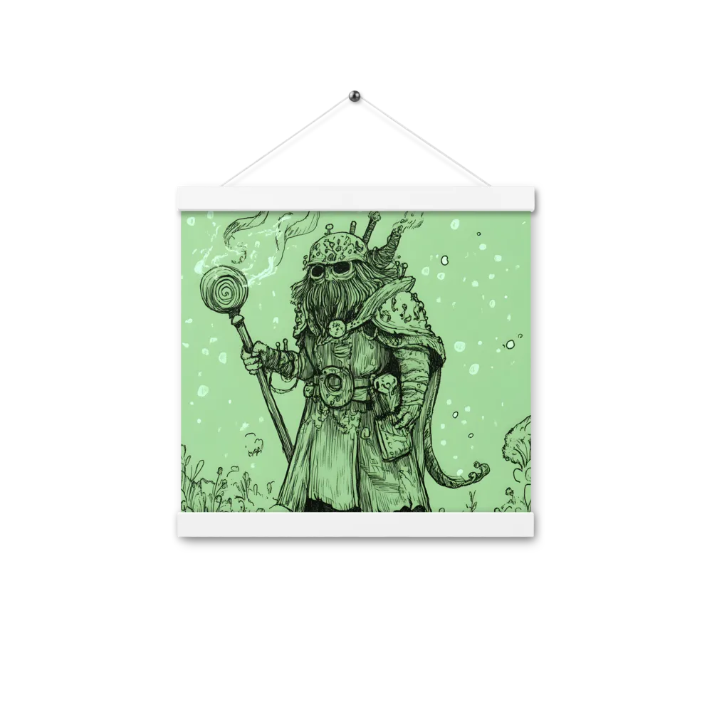 The Enigmatic Wizard | Poster With White Wood Hanger | 12″×12″