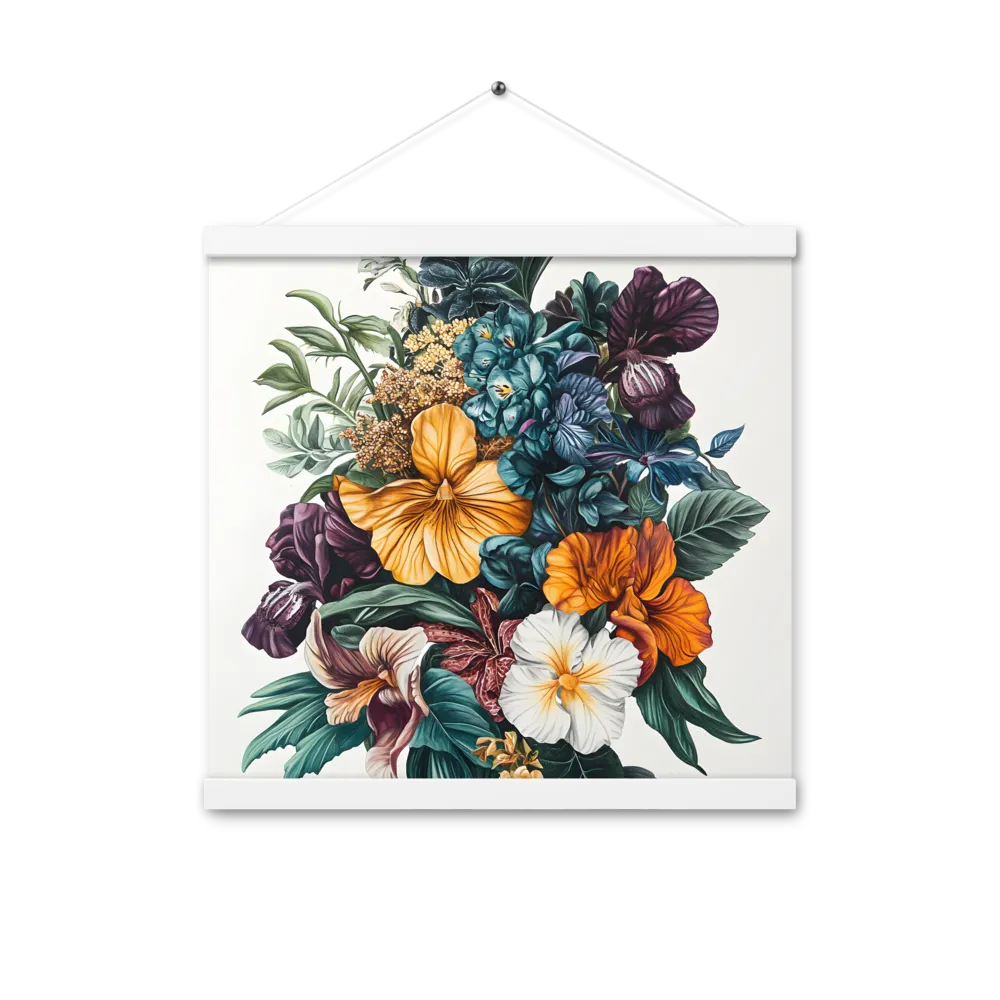 Floral Symphony | Poster With White Wood Hanger | 16″×16″