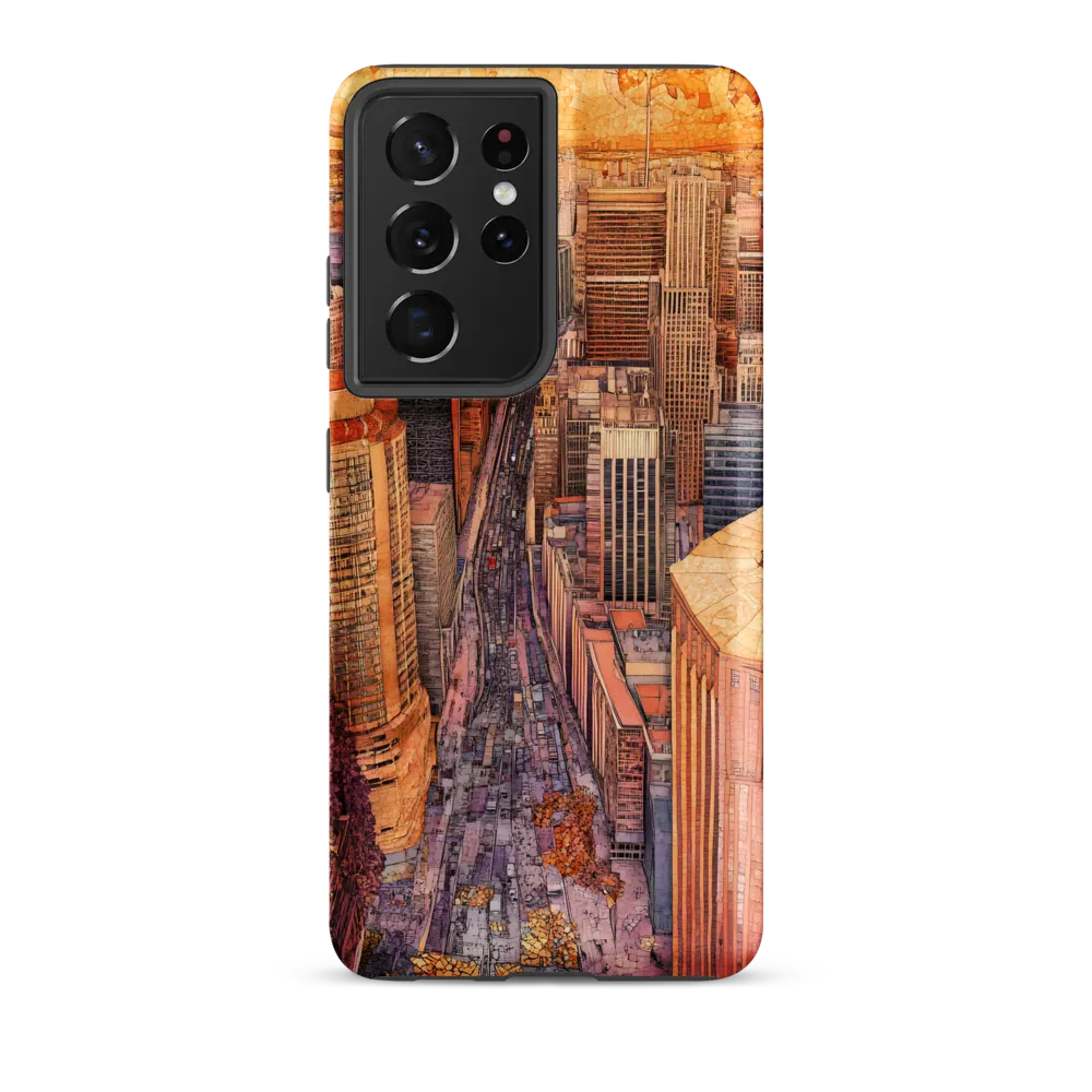 Mosaic Cityscape at Dusk