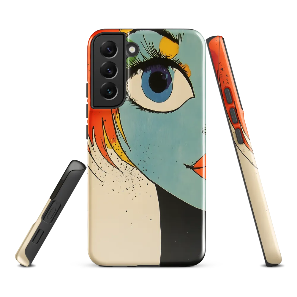 Vivid Expressions: A Portrait in Blue | Phone Case |  S22 Plus | Tough Case | Glossy