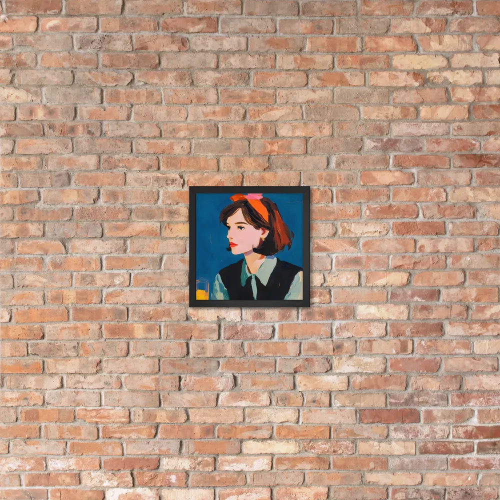 Profile in Blue 
 Poster with Black Frame | 12″x 12″