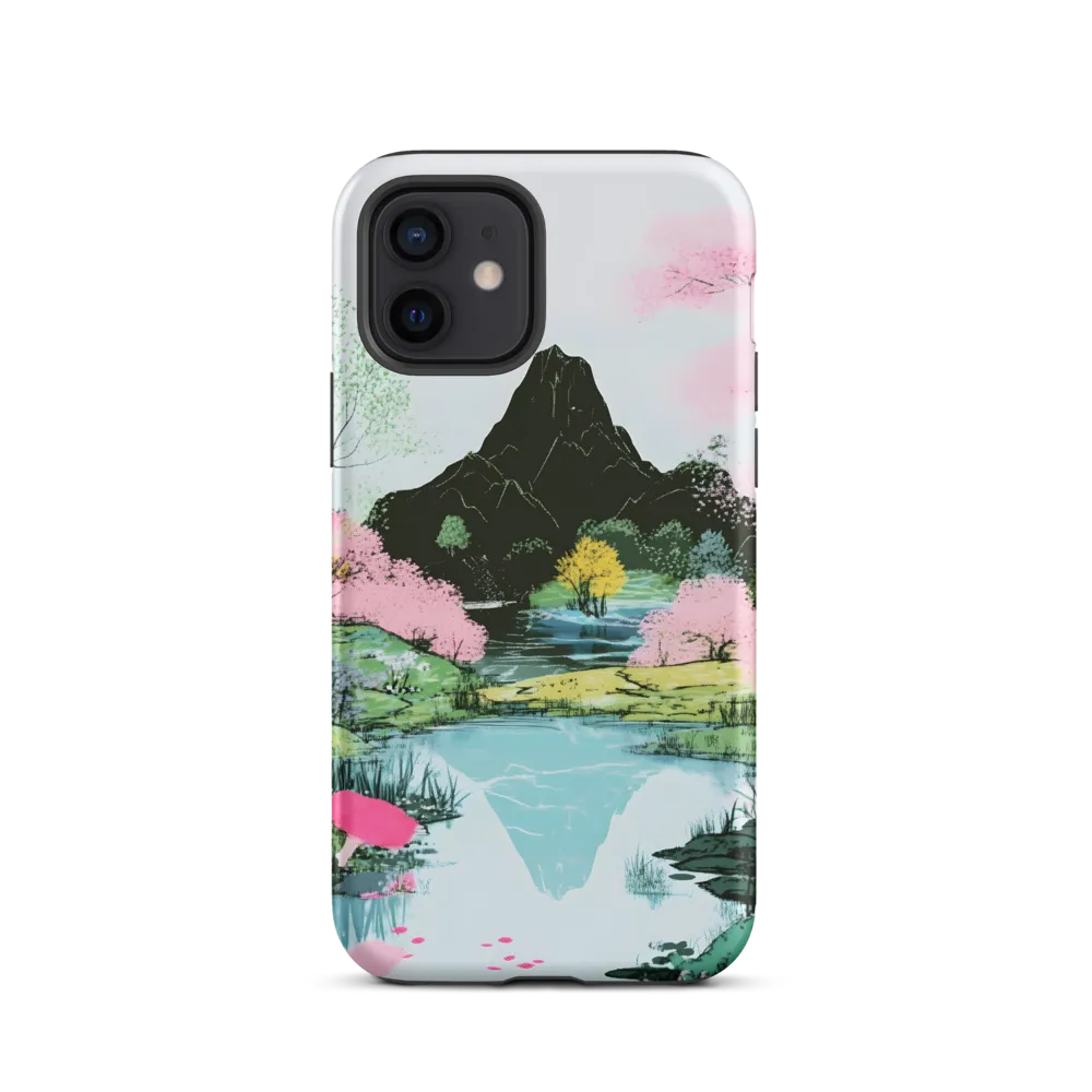 Tranquil Reflections: A Serene Landscape | Phone Case |  12 | Tough Case | Matte