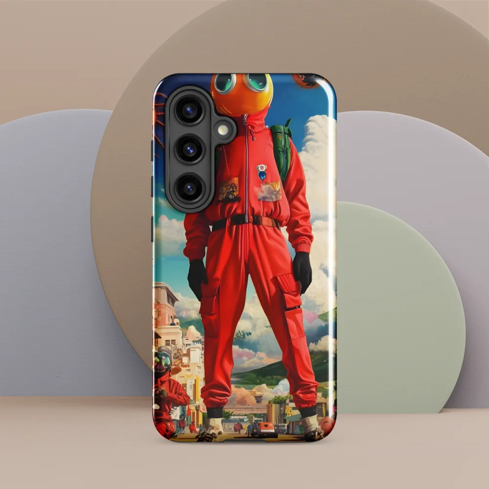 Traveler with Orange Helmet