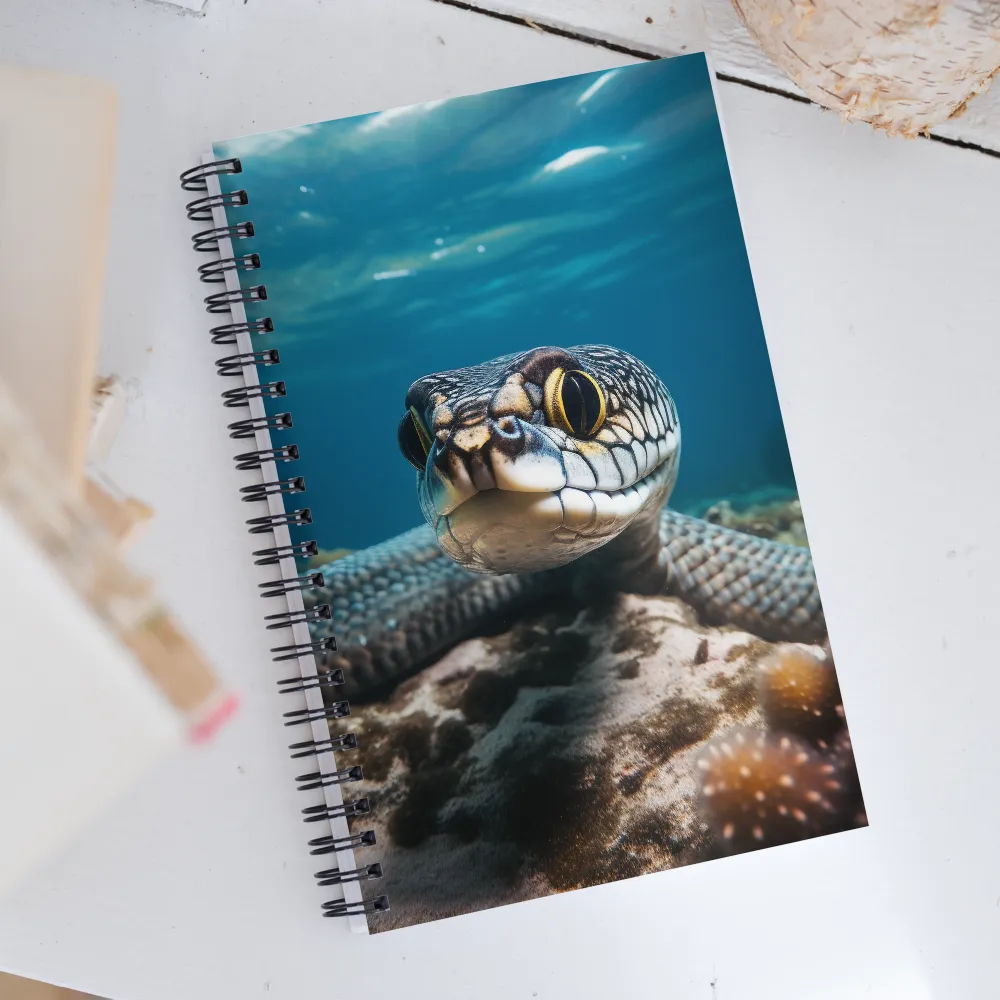 Underwater Majesty: The Serpent's Gaze | Spiral Notebook