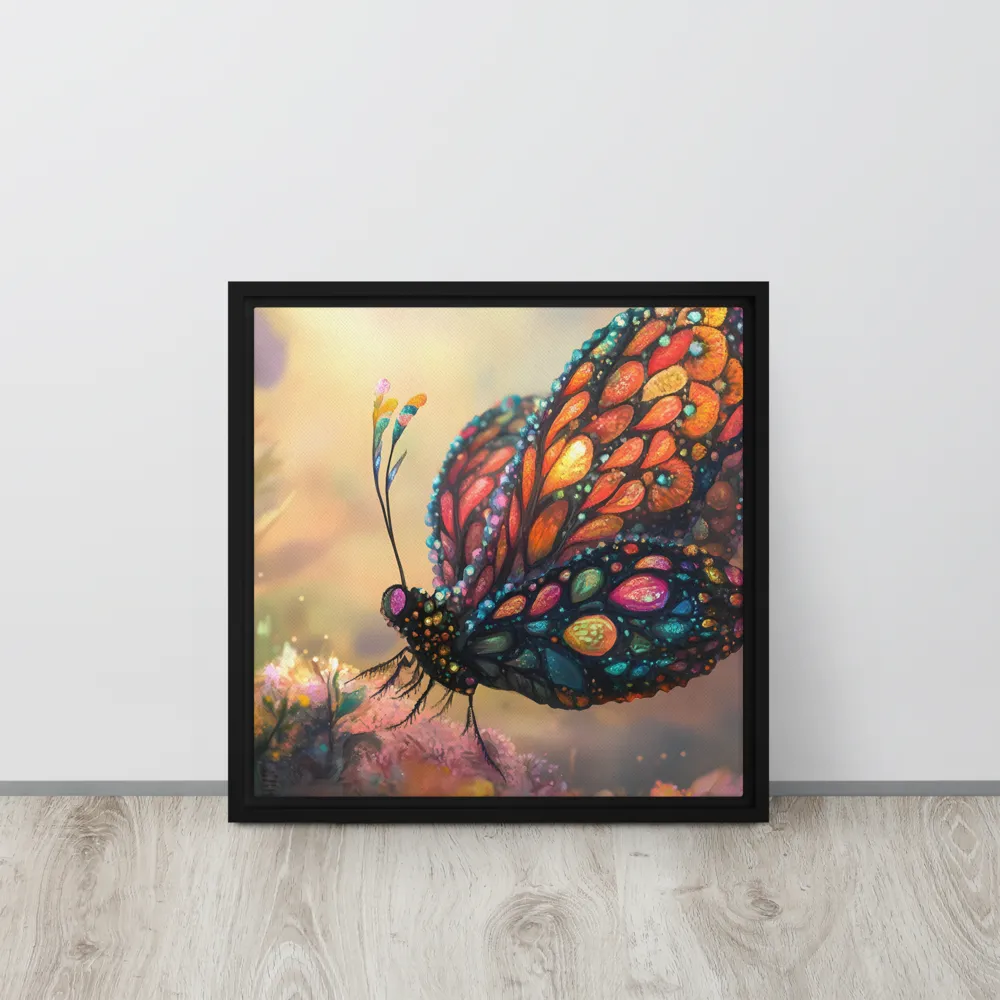 Whispers of a Colorful Dream | Canvas with Black Frame | 16″×16″