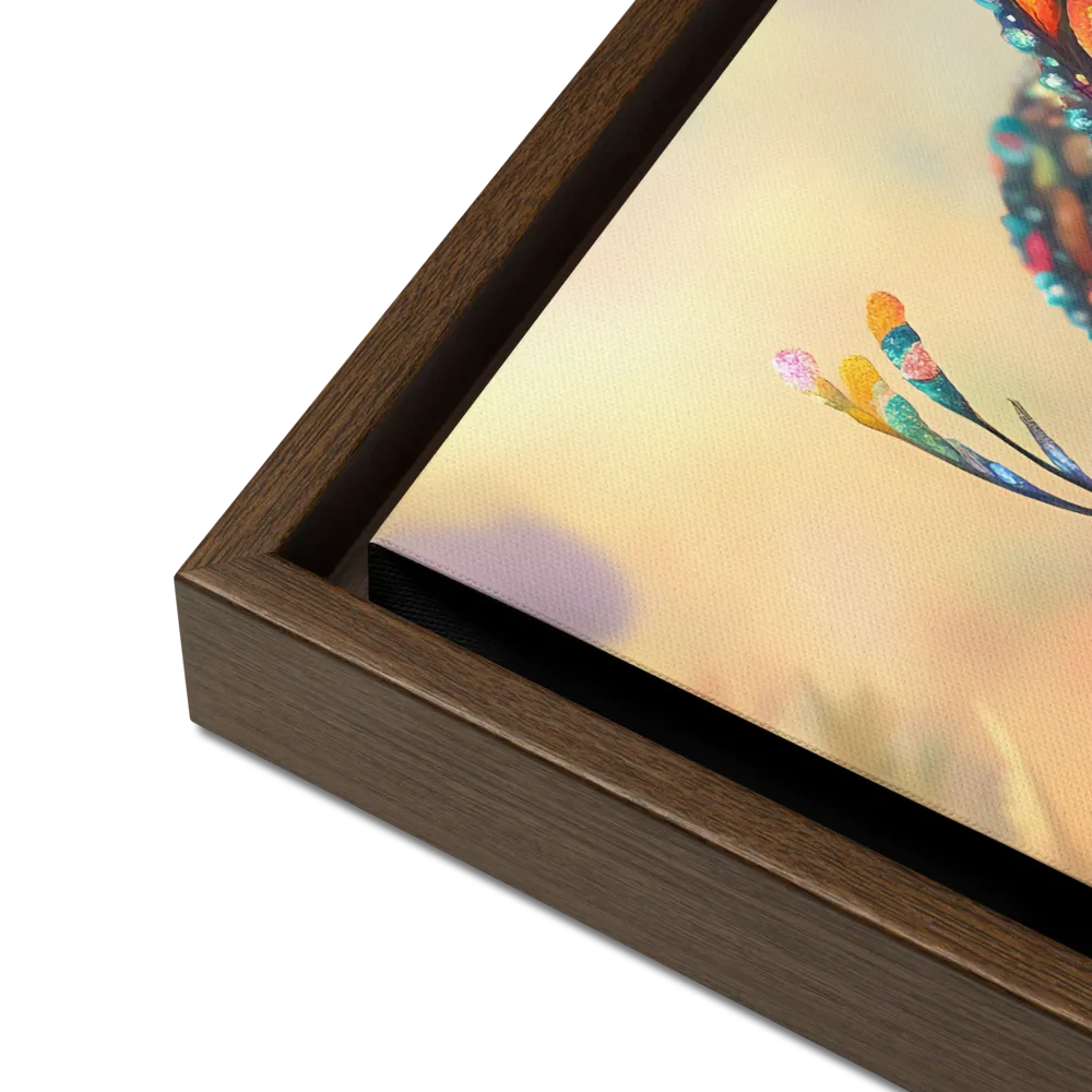 Whispers of a Colorful Dream | Canvas with Brown Frame | 16″×16″